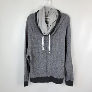 Cotton Hooded Cowl Sweater Sz XL